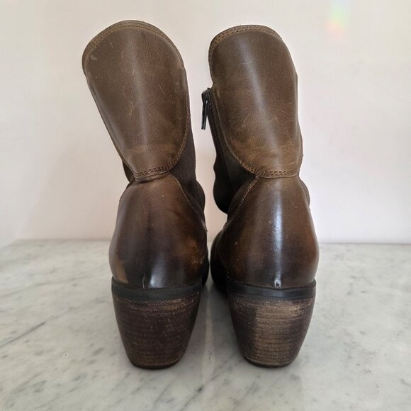 Fly London Hota Brown Suede High Heeled Ankle Boots - Picture 4 of 7